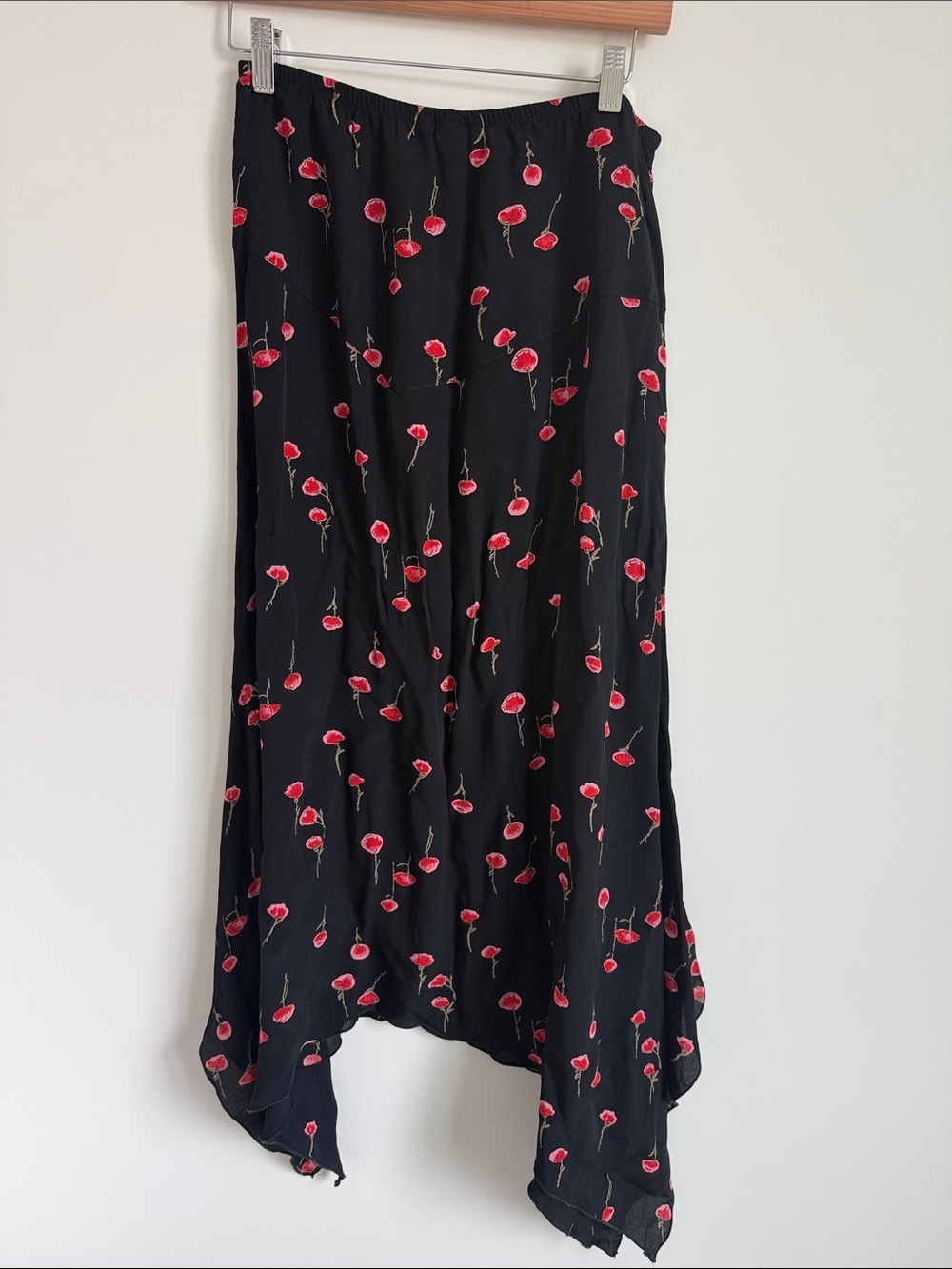 A line vintage asymmetrical floral skirt